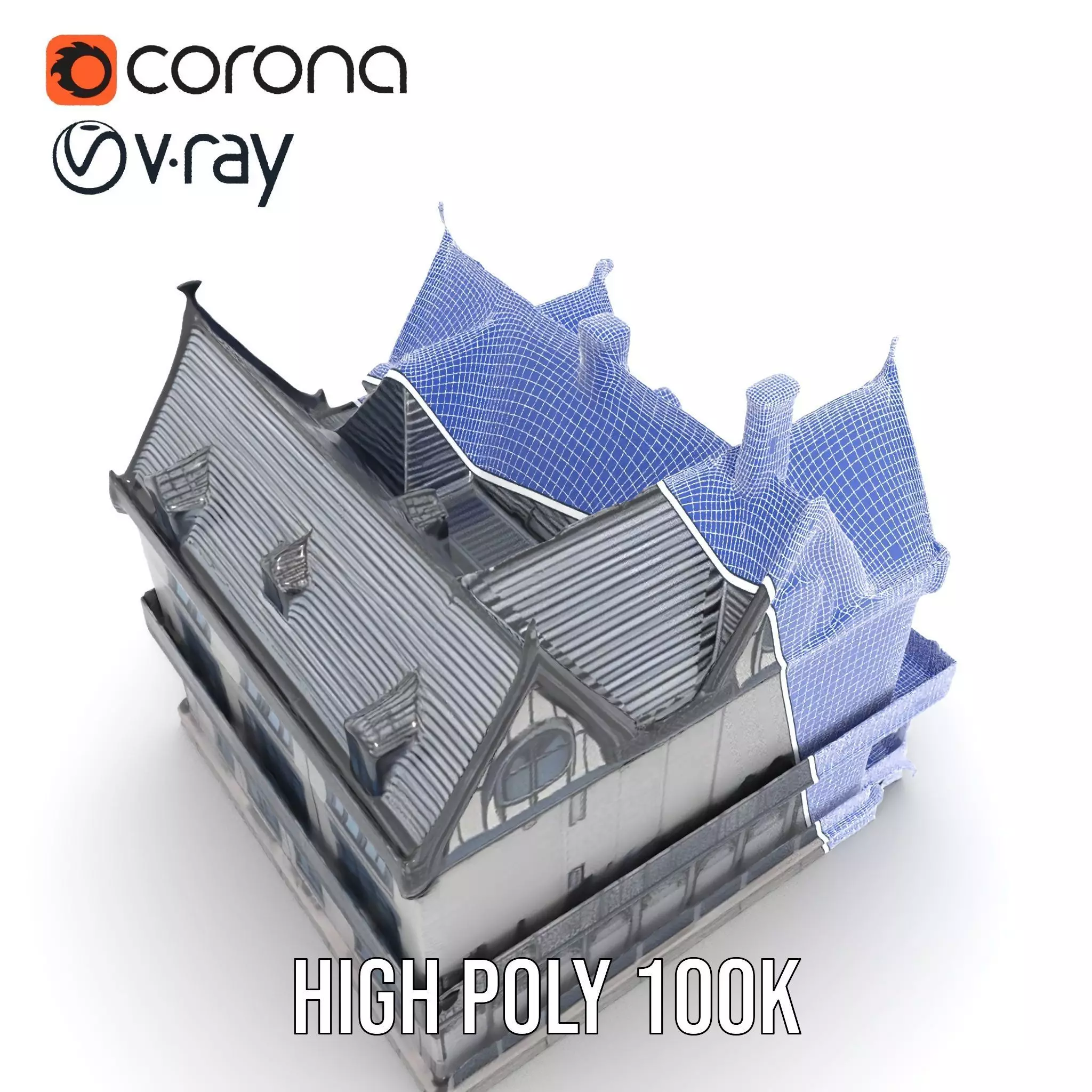 Gothic Mansion model pack Low-poly 3D model_33