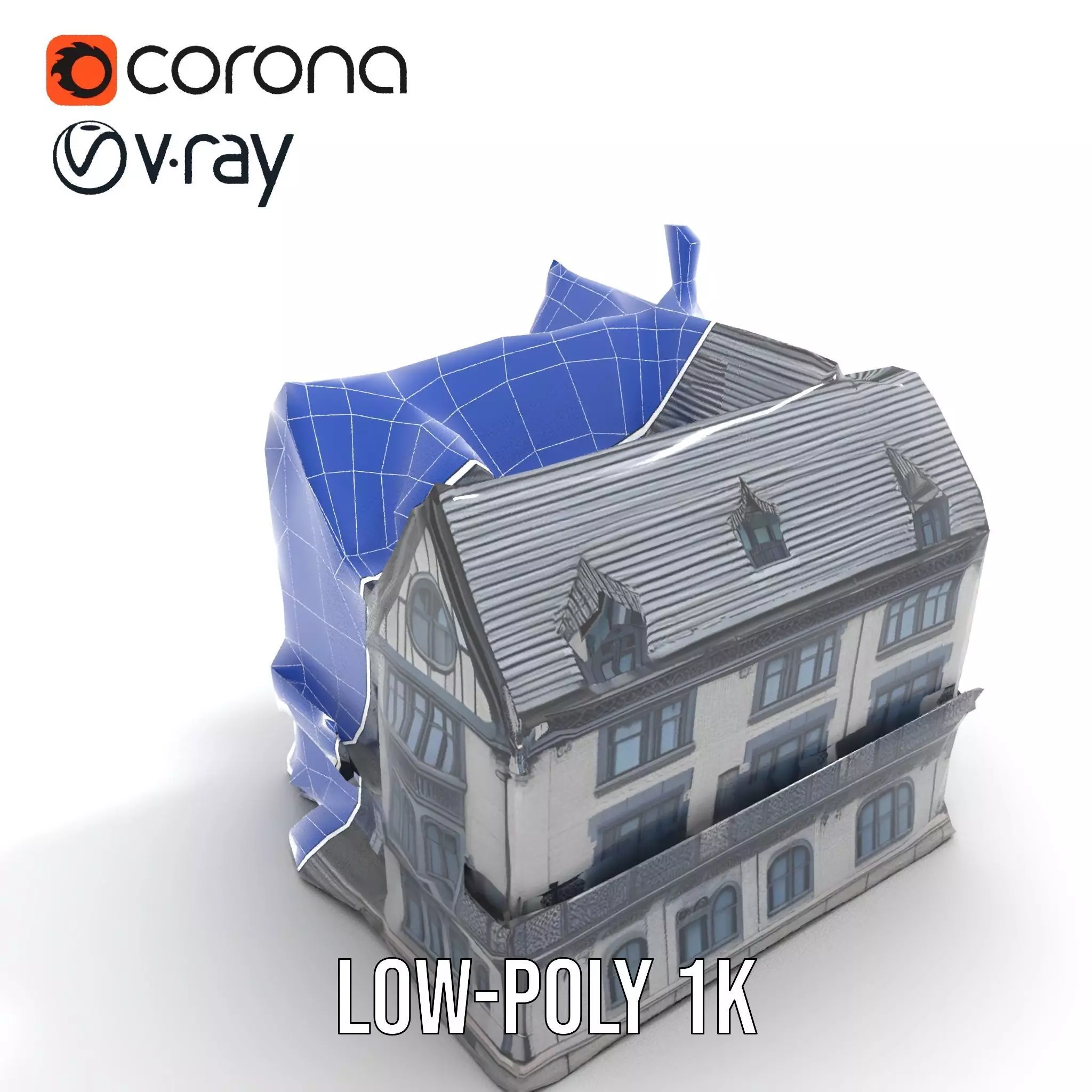 Gothic Mansion model pack Low-poly 3D model_10