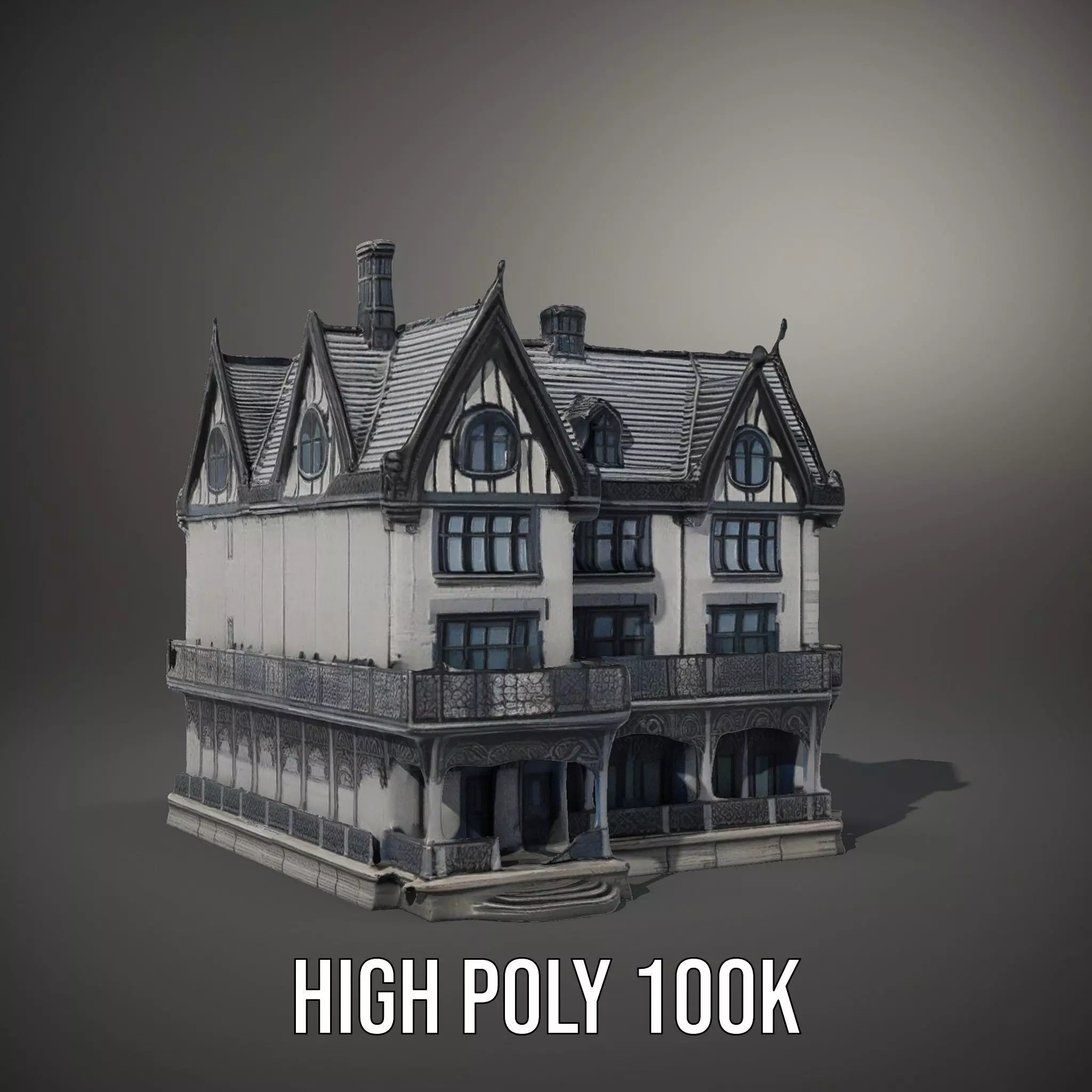 Gothic Mansion model pack Low-poly 3D model_9