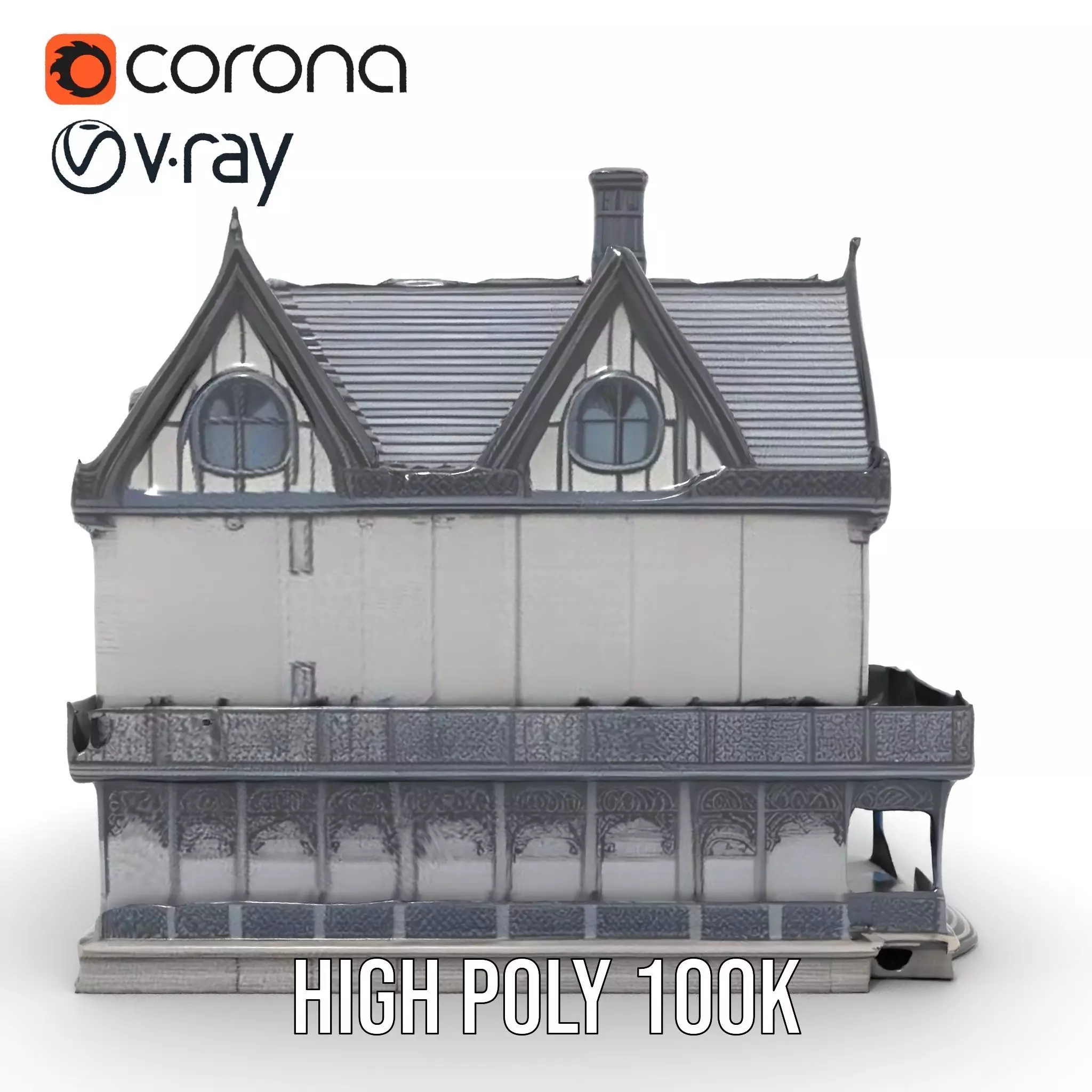 Gothic Mansion model pack Low-poly 3D model_22