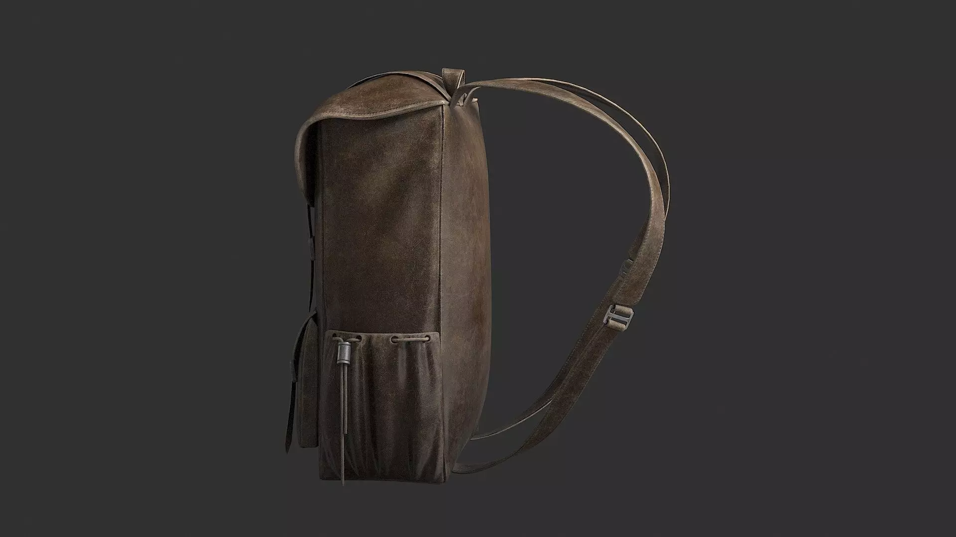 Leather Backpack Low-poly 3D model_14