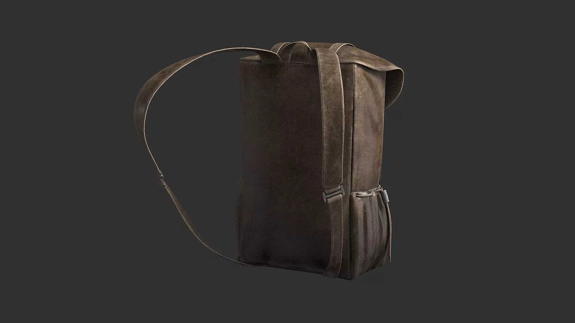 Leather Backpack Low-poly 3D model_11