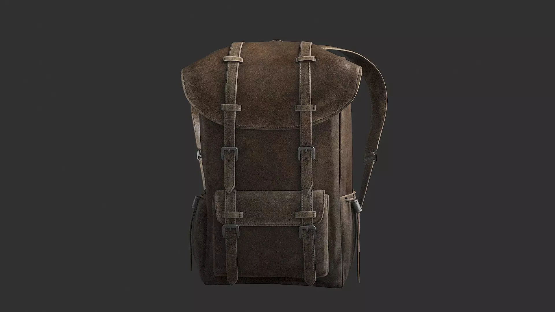 Leather Backpack Low-poly 3D model_17