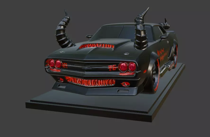 Halloween Demon Car 3D print model_2