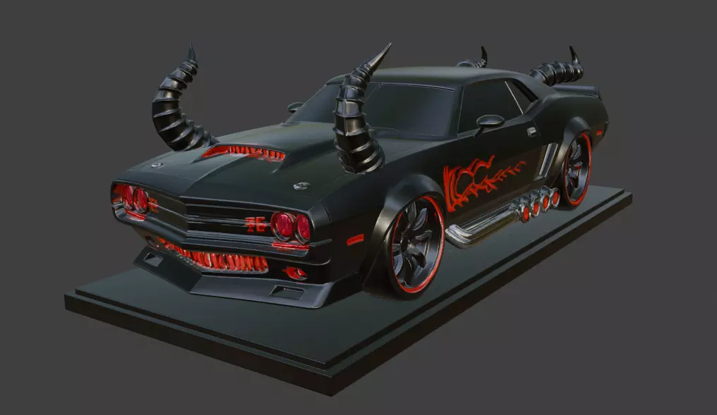 Halloween Demon Car 3D print model_0