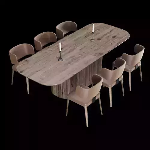 Modern dining table whith chair5 3D model
