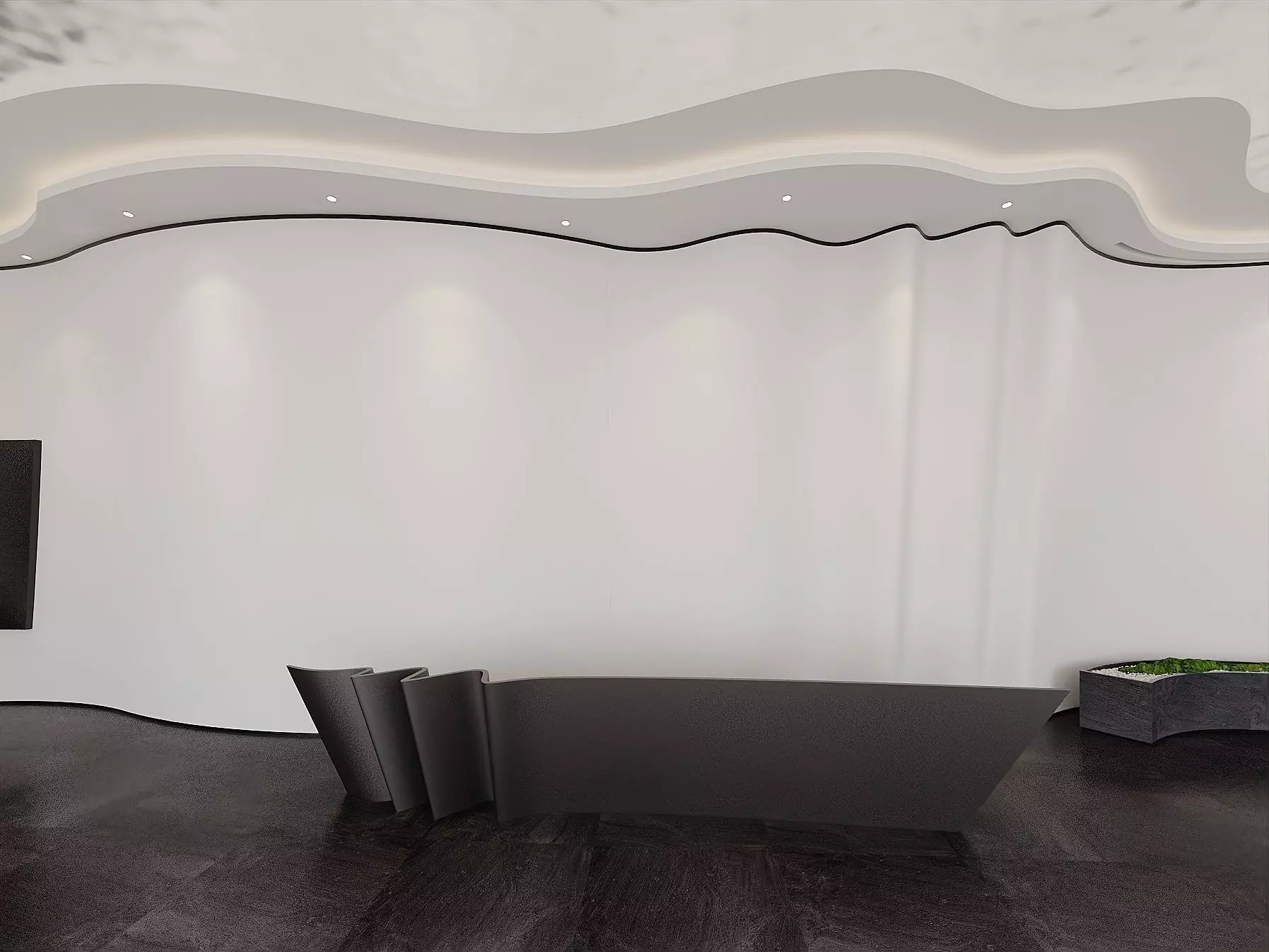 Modern Corporate Lobby Interior 3D model_6