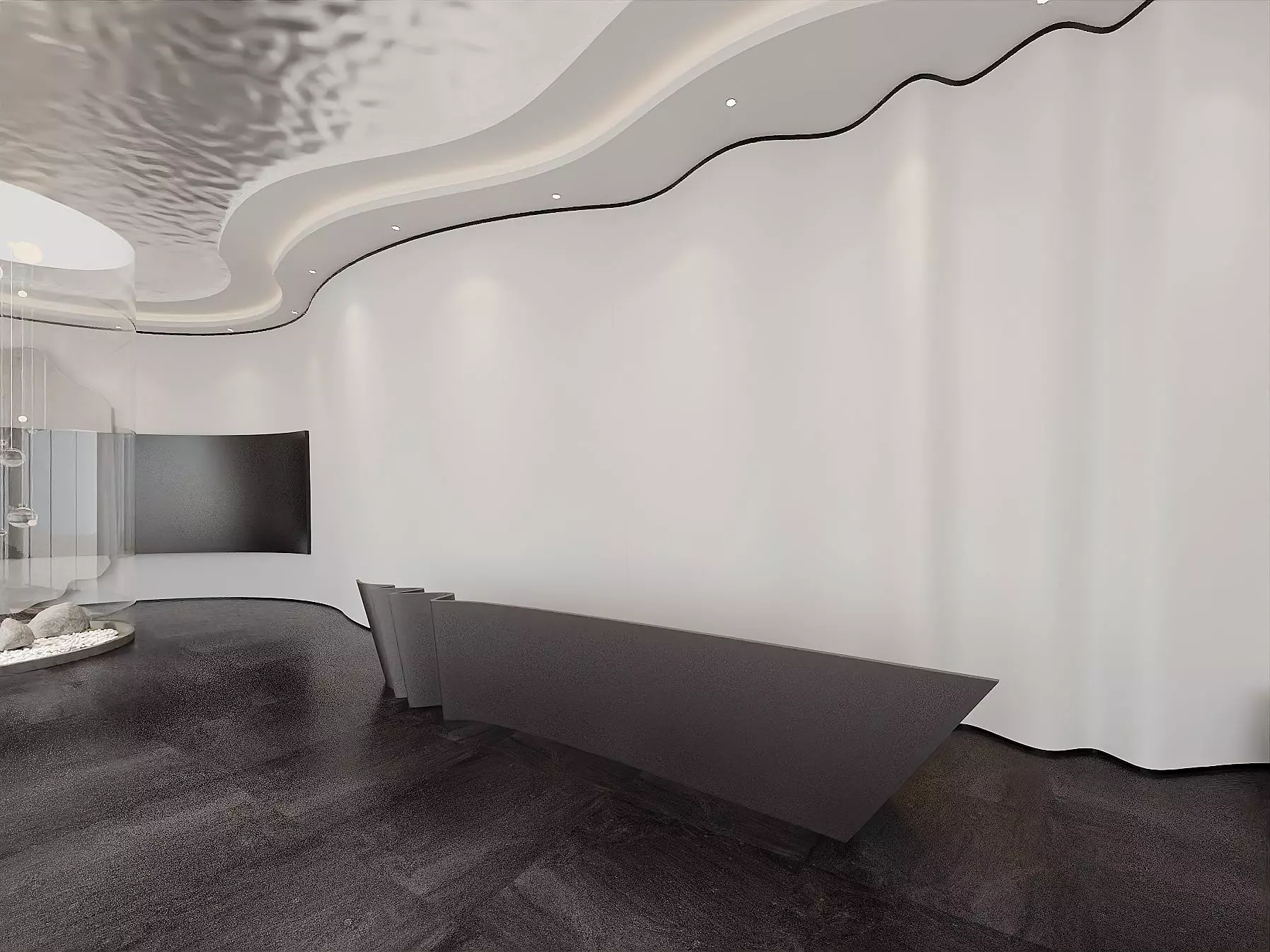 Modern Corporate Lobby Interior 3D model_5