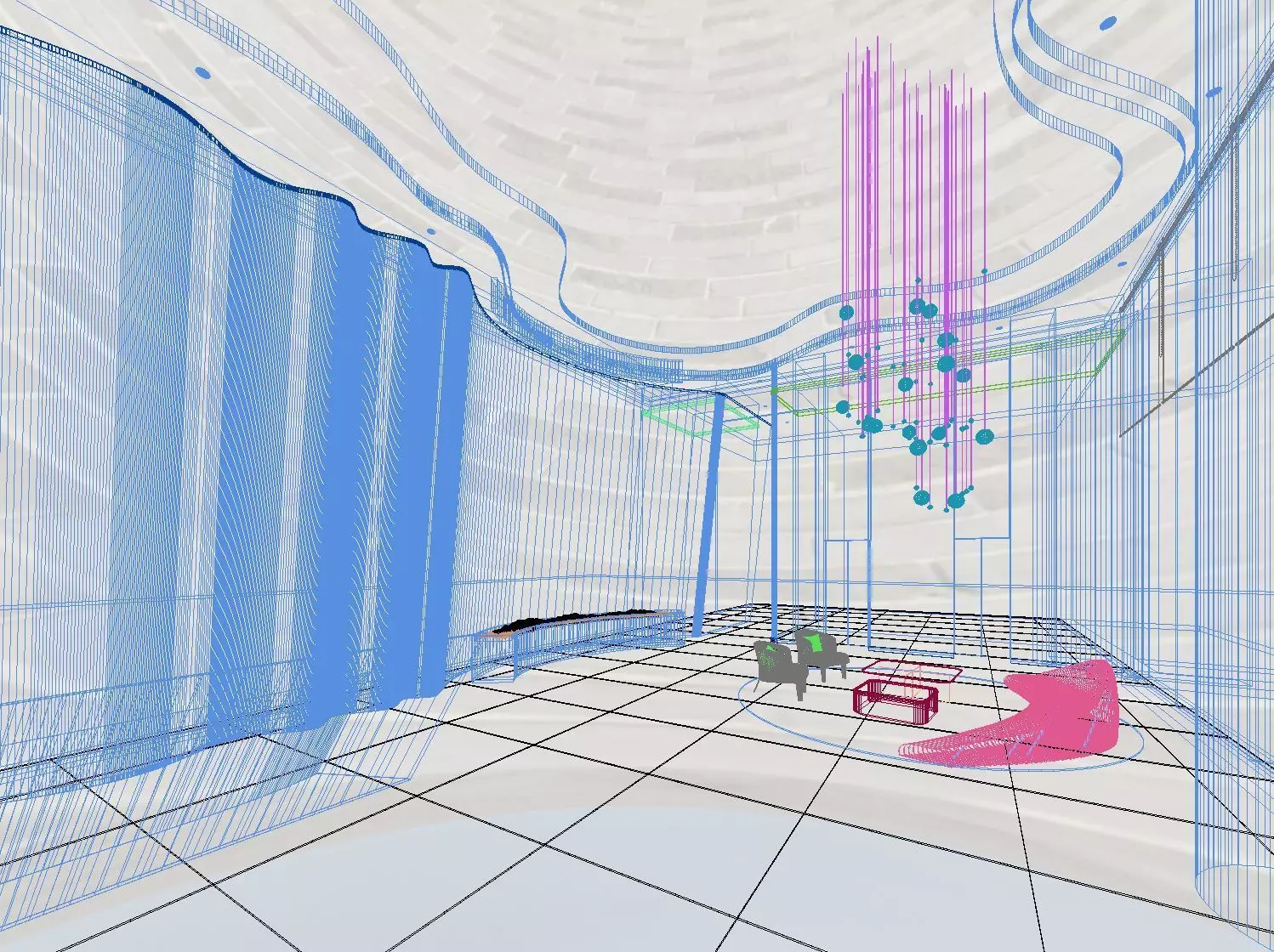 Modern Corporate Lobby Interior 3D model_8