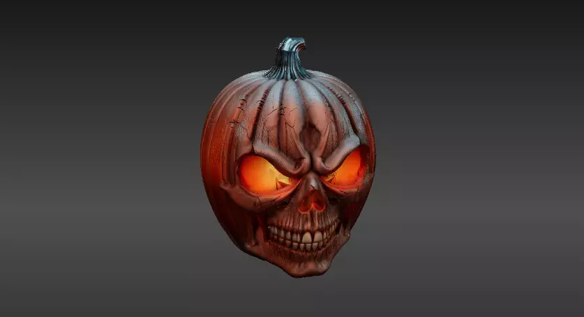 Pumpkin Reaper Half Mask 3D Print Model Halloween Cosplay Mask 3D print model_2