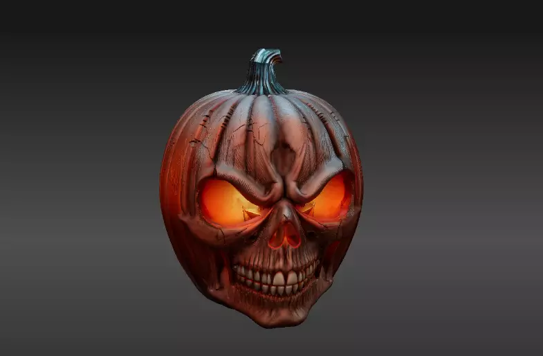 Pumpkin Reaper Half Mask 3D Print Model Halloween Cosplay Mask 3D print model_1