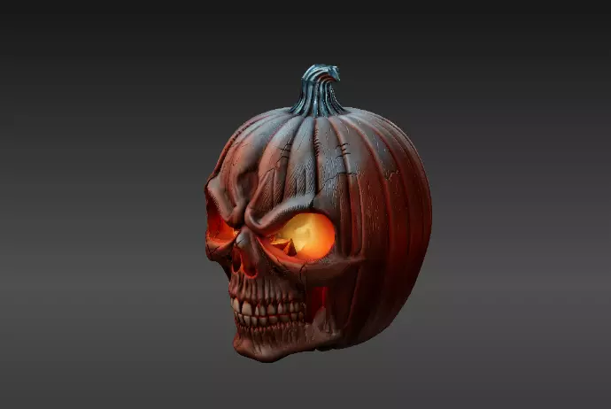 Pumpkin Reaper Half Mask 3D Print Model Halloween Cosplay Mask 3D print model_3