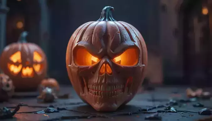 Pumpkin Reaper Half Mask 3D Print Model Halloween Cosplay Mask 3D print model