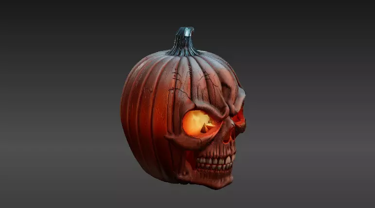 Pumpkin Reaper Half Mask 3D Print Model Halloween Cosplay Mask 3D print model_6