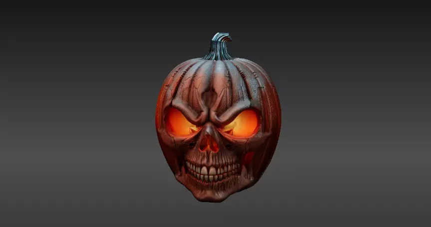 Pumpkin Reaper Half Mask 3D Print Model Halloween Cosplay Mask 3D print model_7