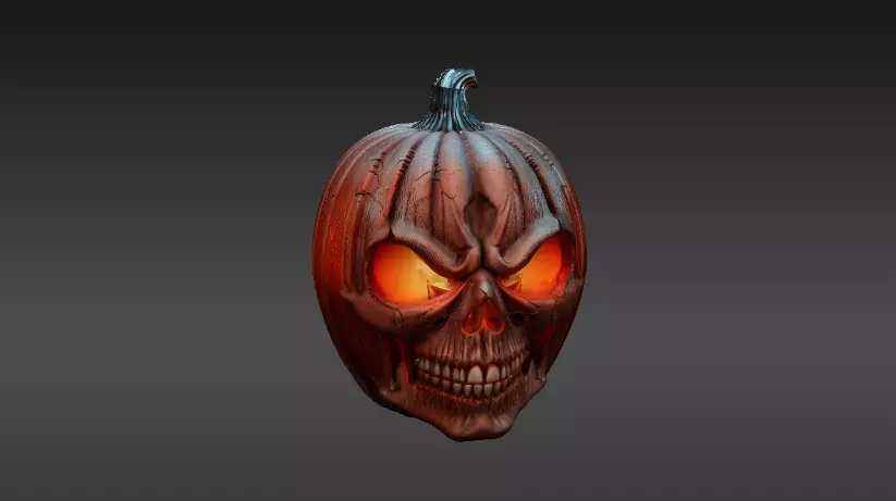 Pumpkin Reaper Half Mask 3D Print Model Halloween Cosplay Mask 3D print model_4