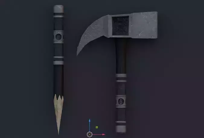 Hamer and Stake Vampire Killer Free low-poly 3D model