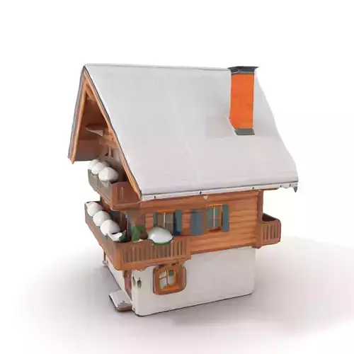 Rustic Alpine Chalet model pack Low-poly 3D model