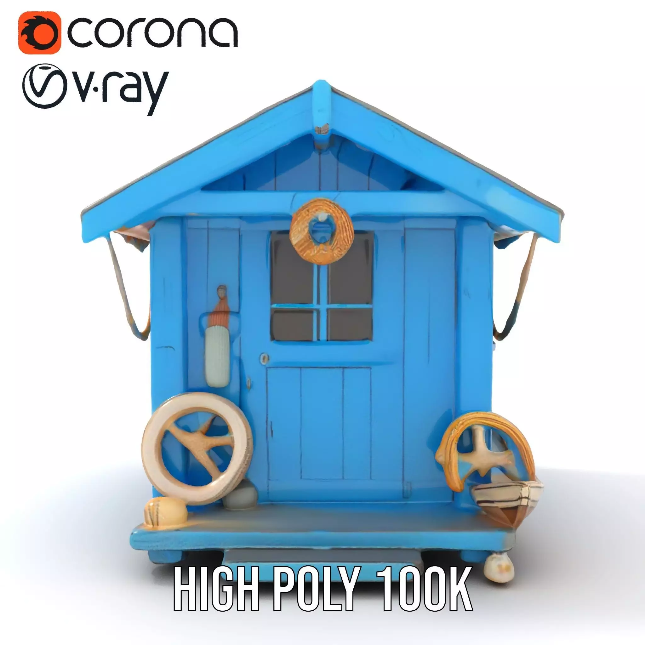 Coastal Beach Hut model pack Low-poly 3D model_21