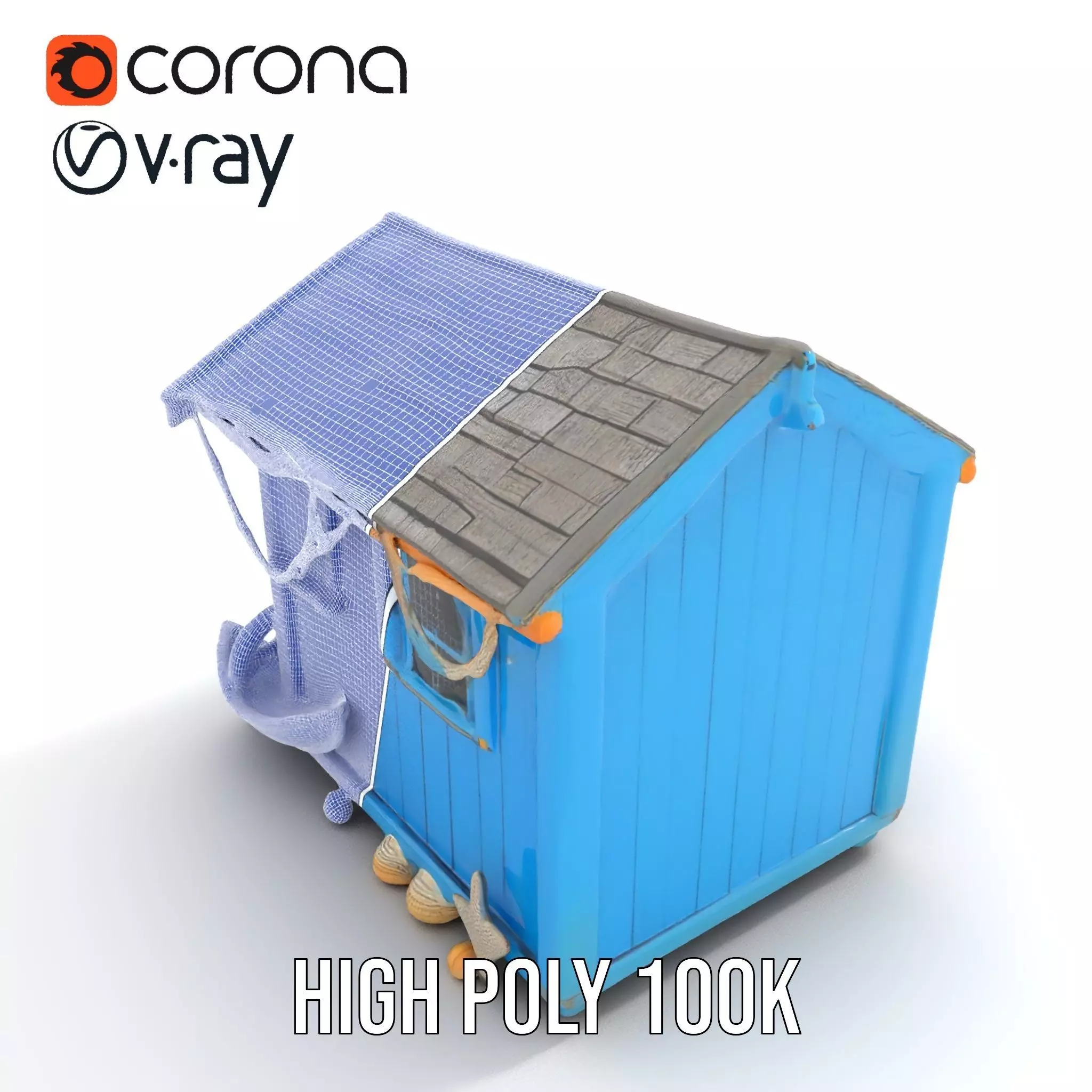 Coastal Beach Hut model pack Low-poly 3D model_33