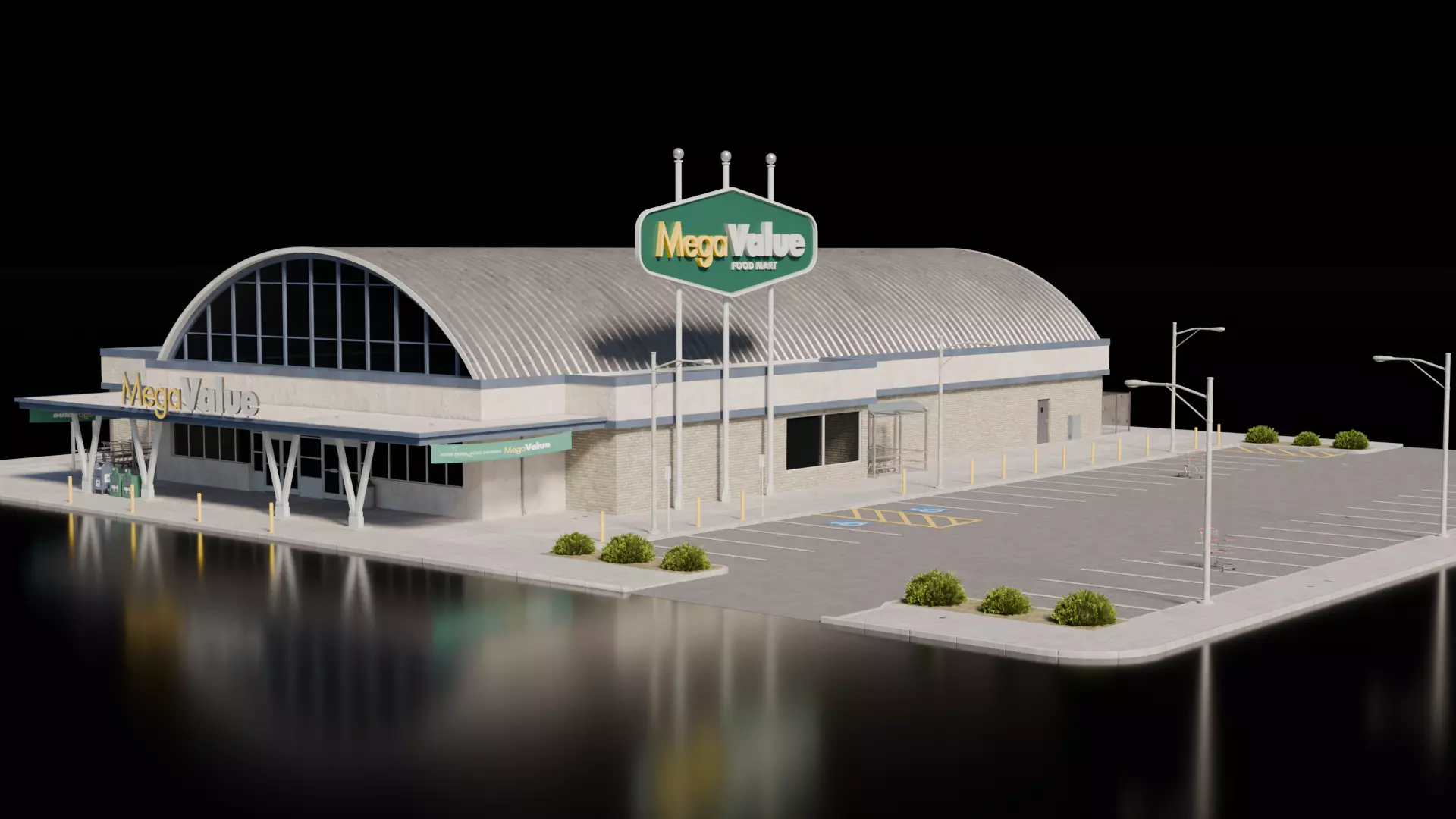 Grocery Store House 3D model_0