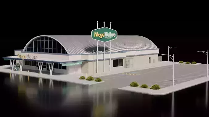 Grocery Store House 3D model