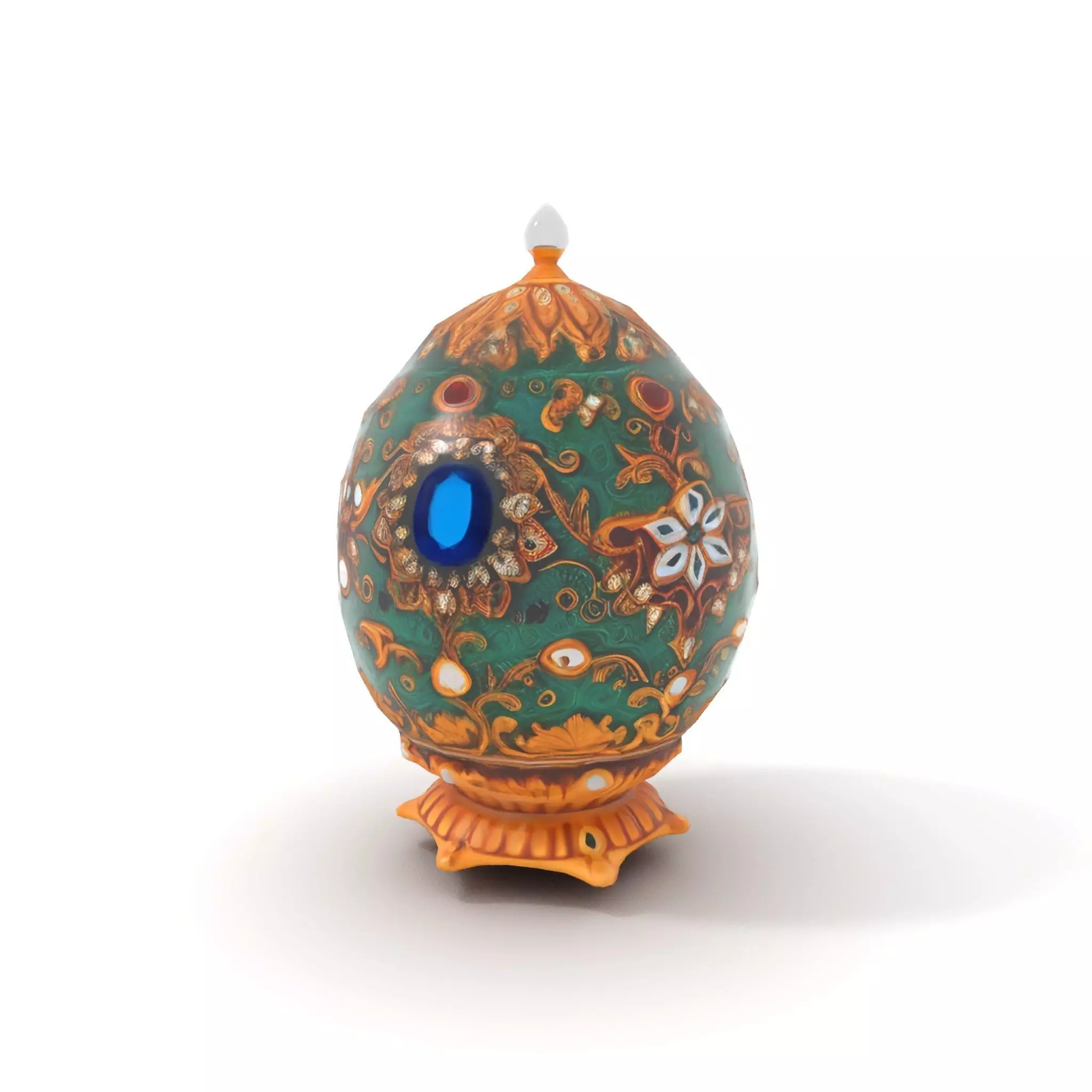 Emerald Jeweled Faberge Egg model pack Low-poly 3D model_10