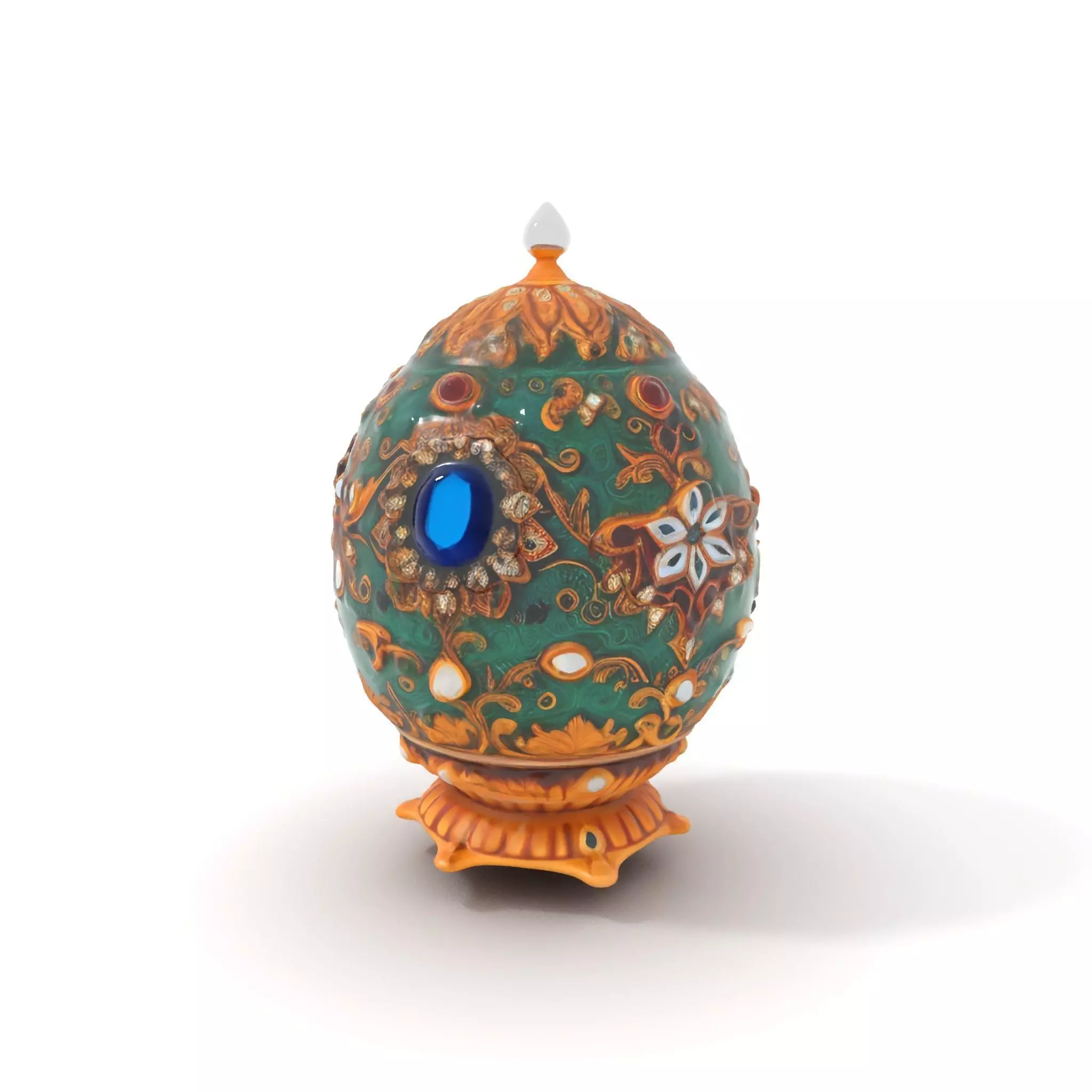 Emerald Jeweled Faberge Egg model pack Low-poly 3D model_0