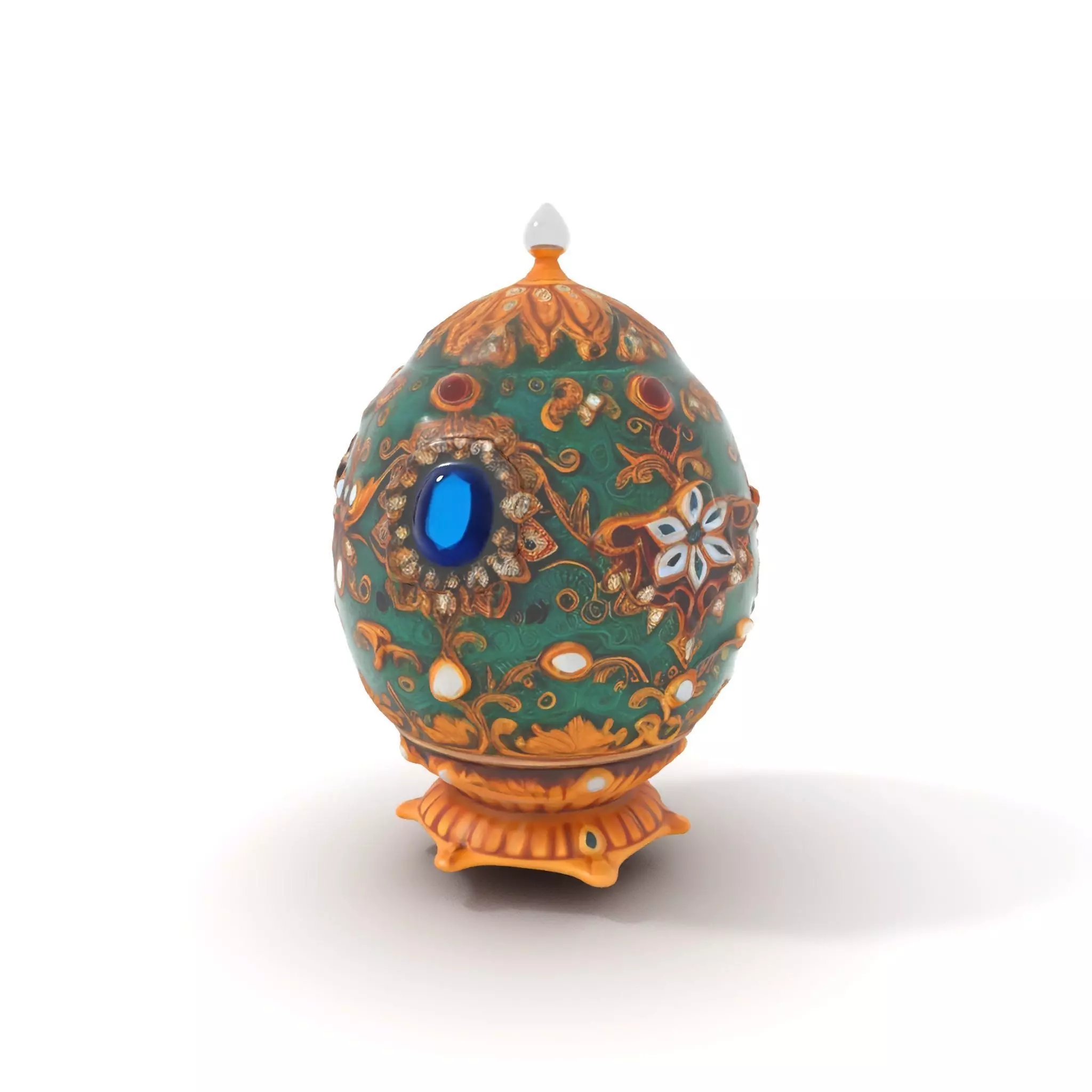 Emerald Jeweled Faberge Egg model pack Low-poly 3D model_12