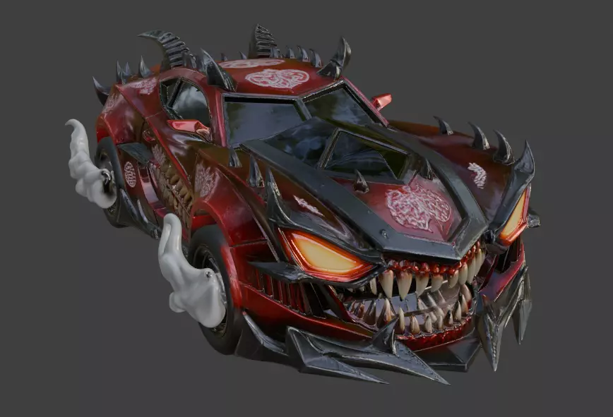 Halloween Demon Beast Car 3D print model_4