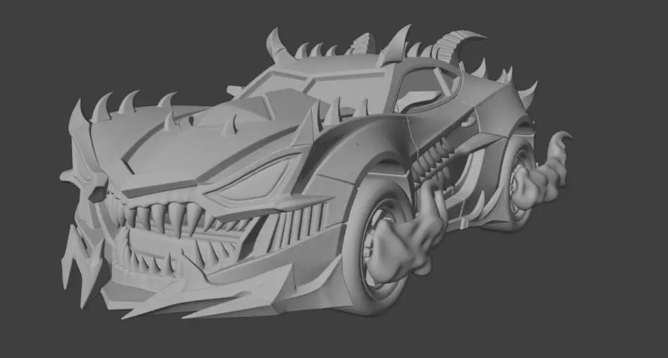 Halloween Demon Beast Car 3D print model_5