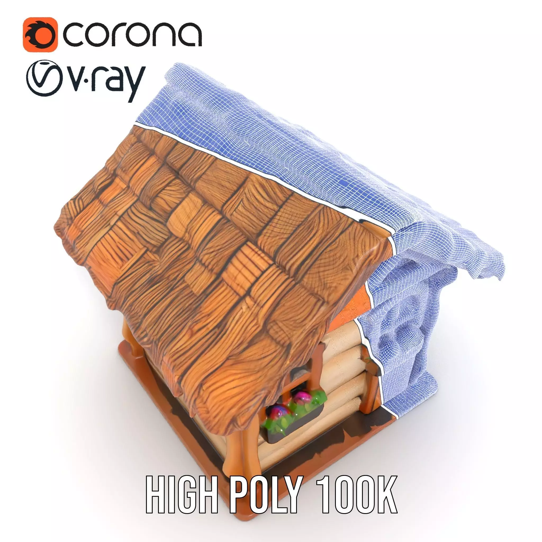 Charming Rustic Cottage model pack Low-poly 3D model_27