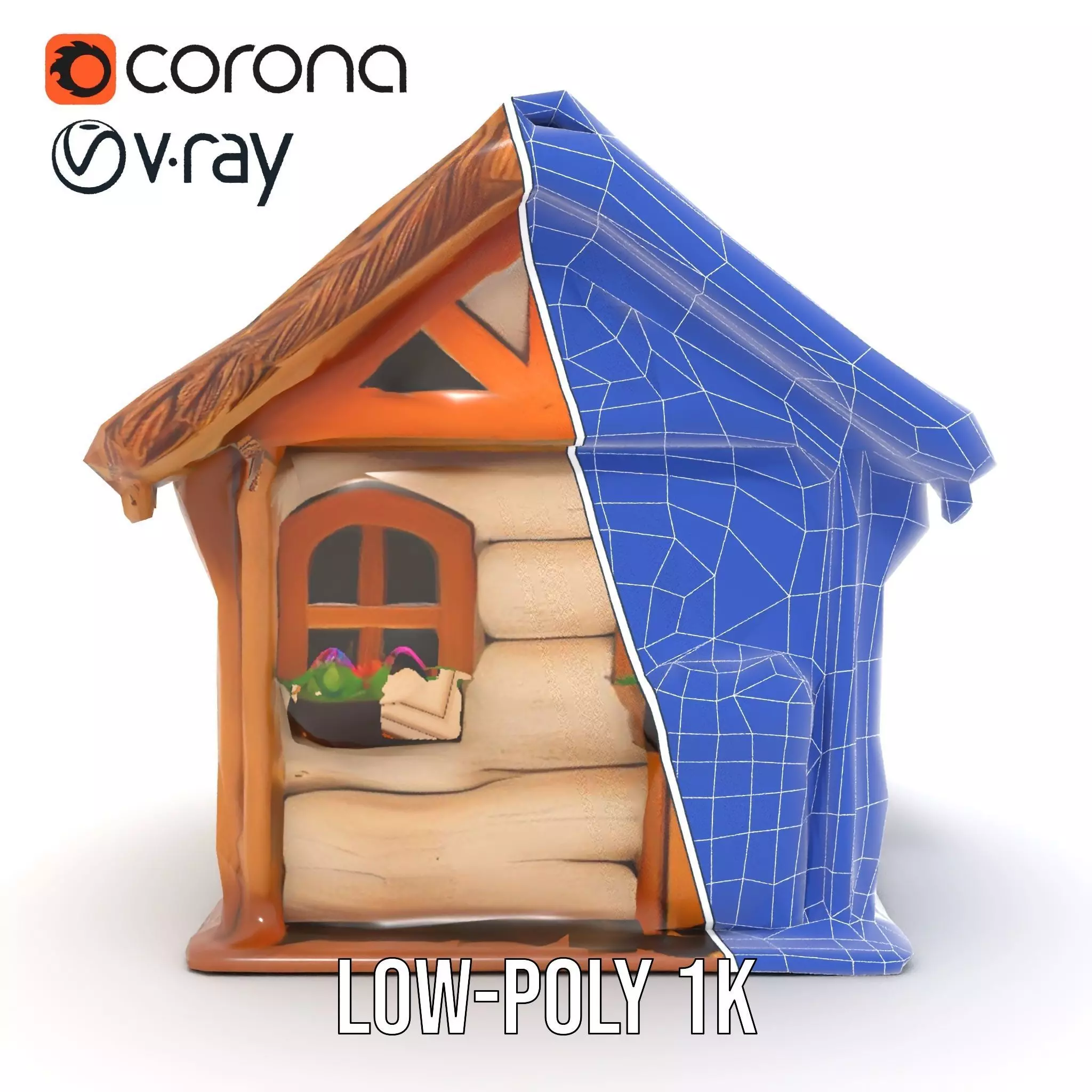 Charming Rustic Cottage model pack Low-poly 3D model_26