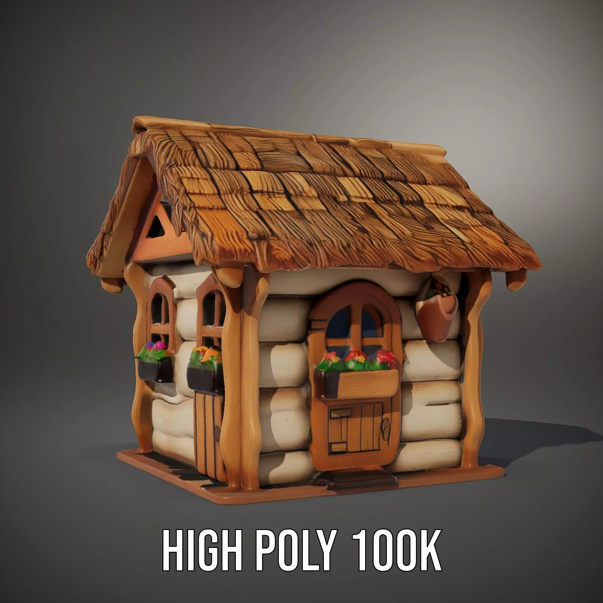 Charming Rustic Cottage model pack Low-poly 3D model_9
