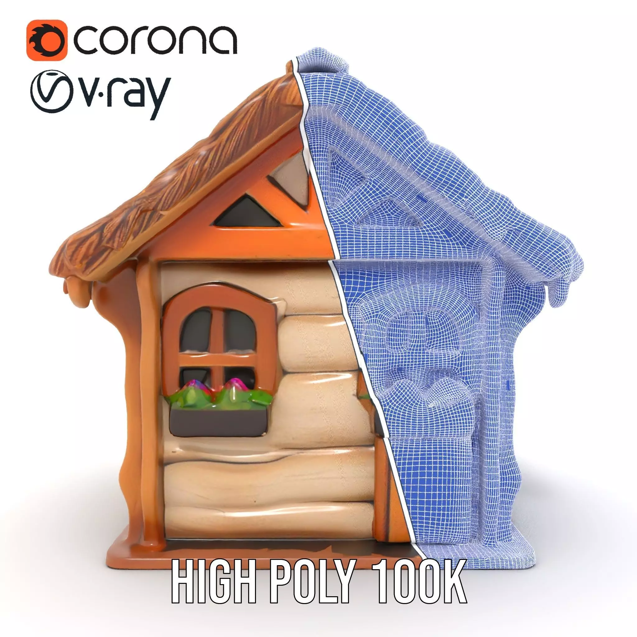 Charming Rustic Cottage model pack Low-poly 3D model_35