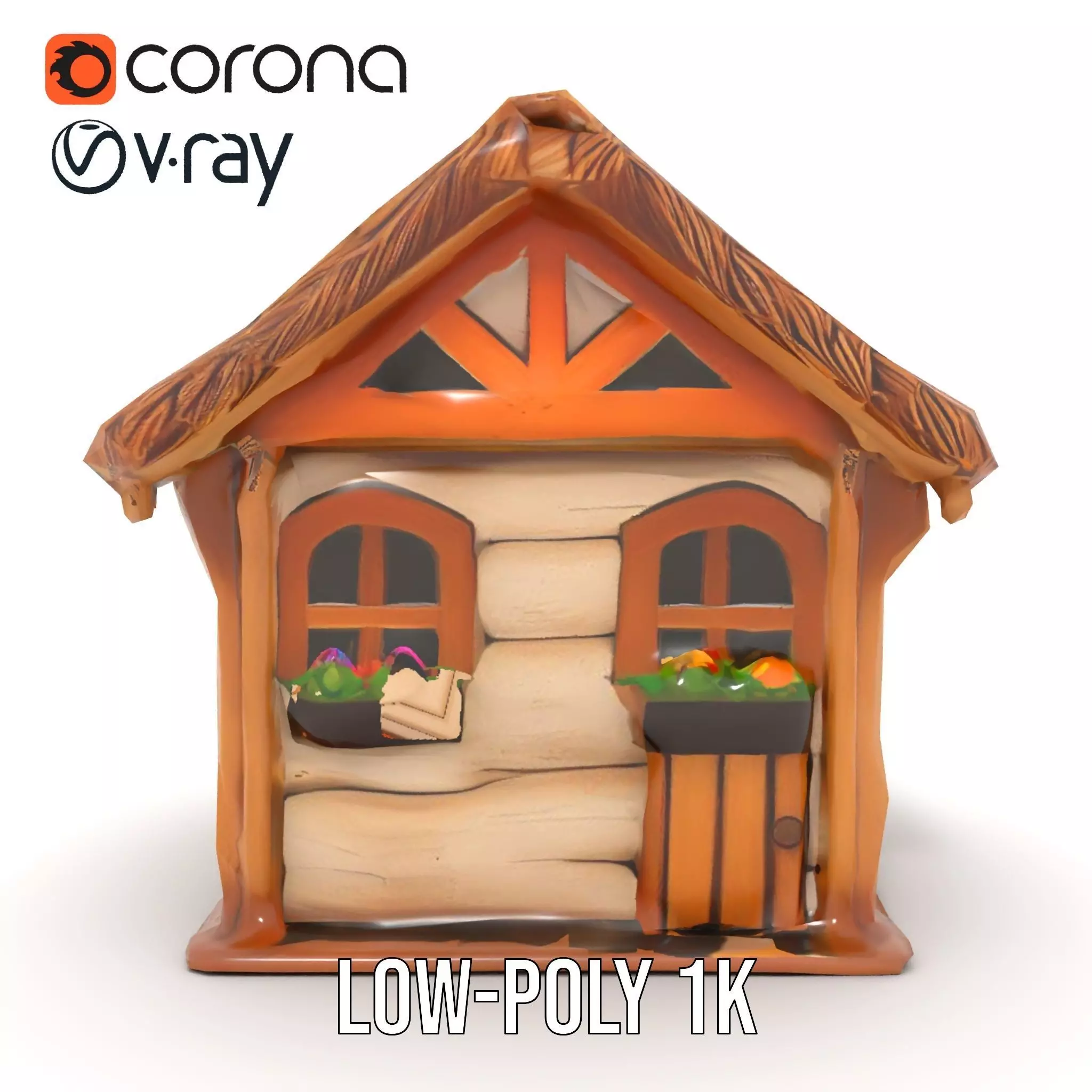 Charming Rustic Cottage model pack Low-poly 3D model_10