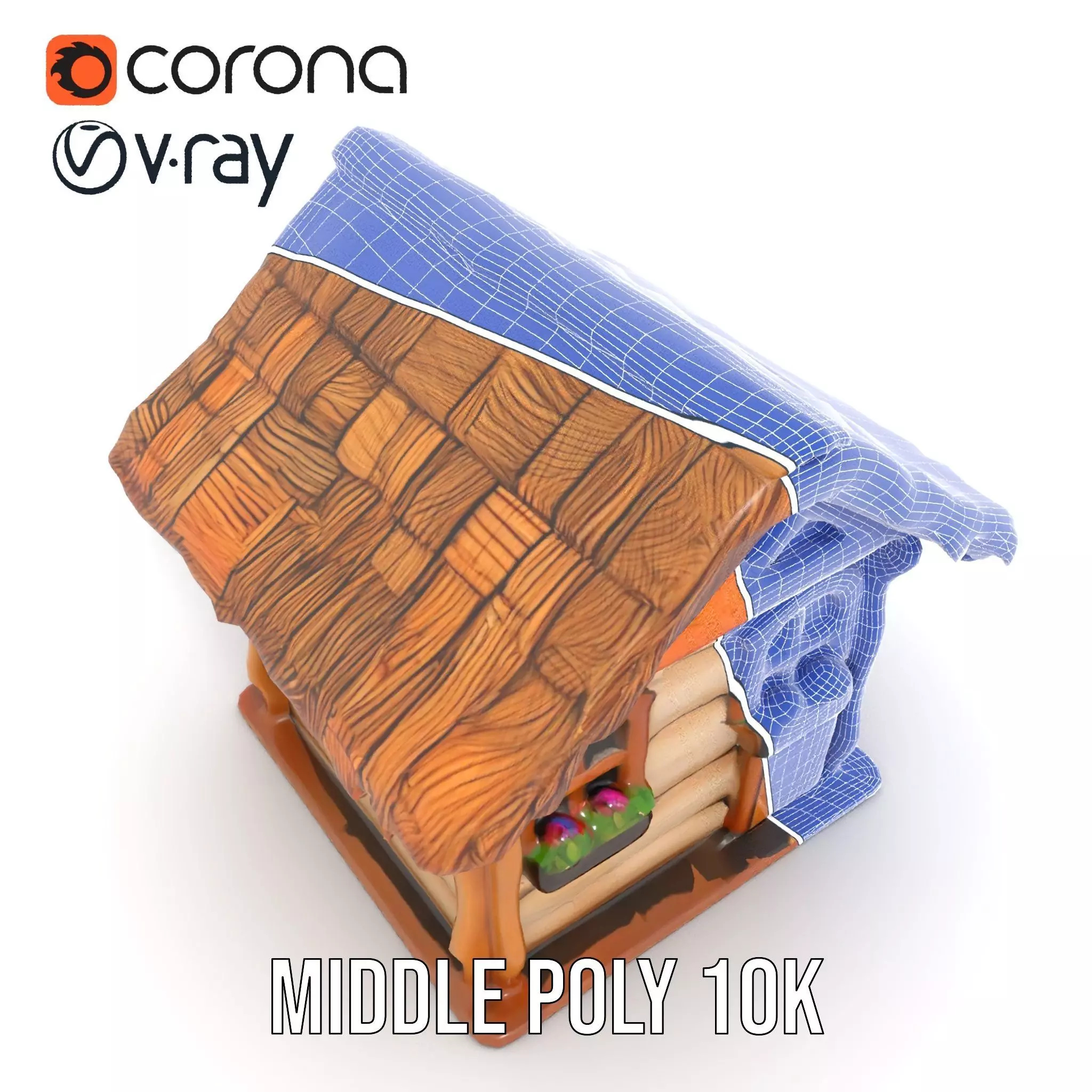 Charming Rustic Cottage model pack Low-poly 3D model_25