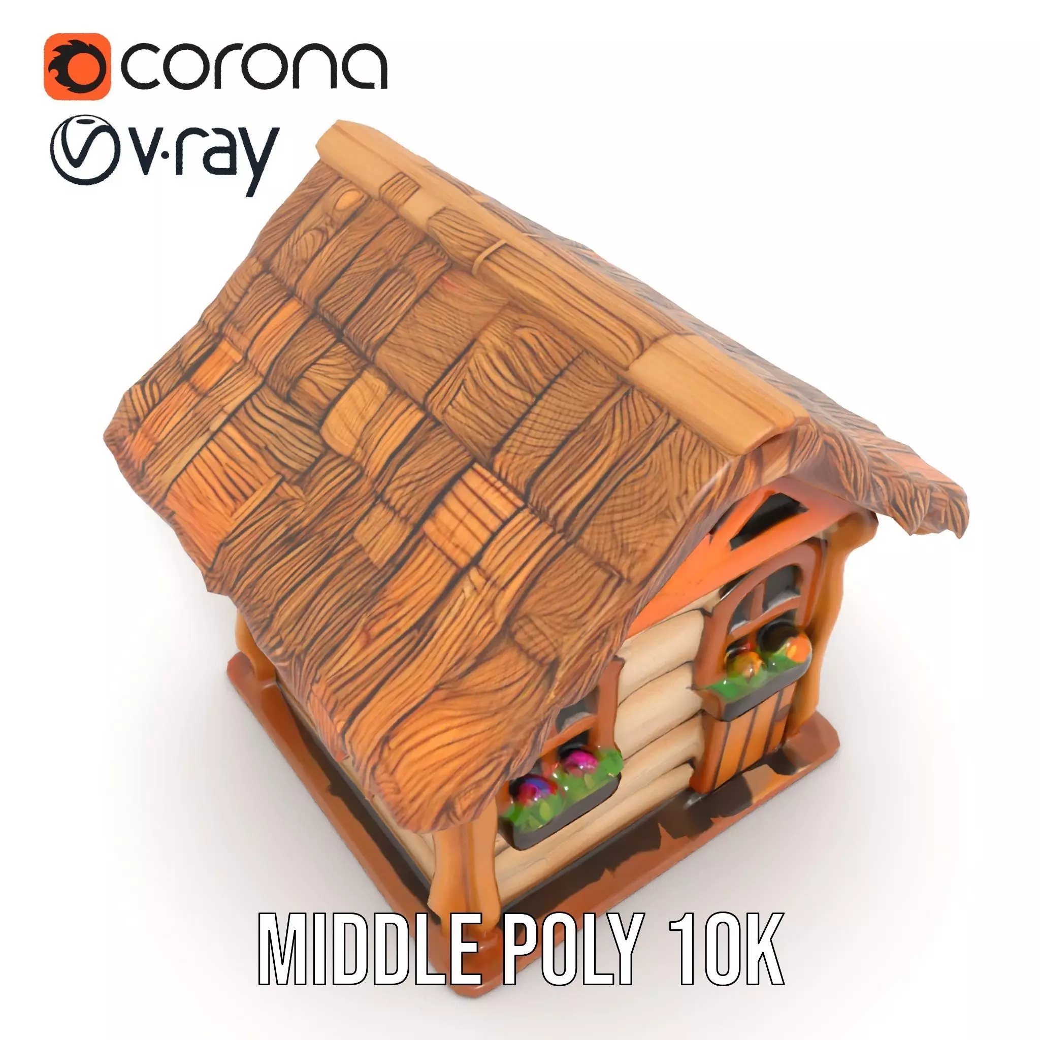 Charming Rustic Cottage model pack Low-poly 3D model_12