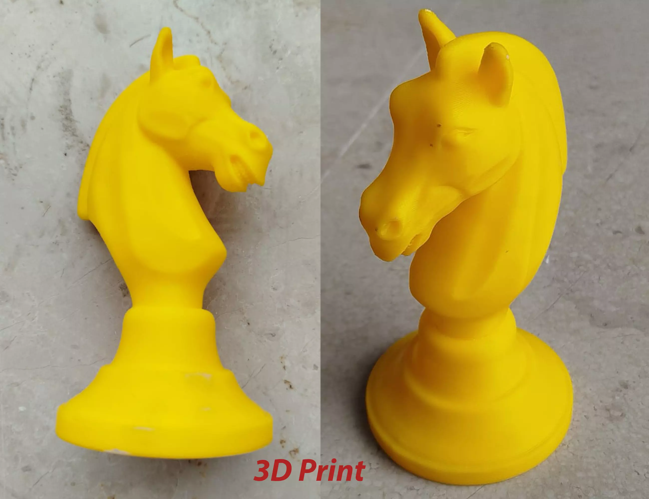 Horse head chess piece sculpture 3D print model_1
