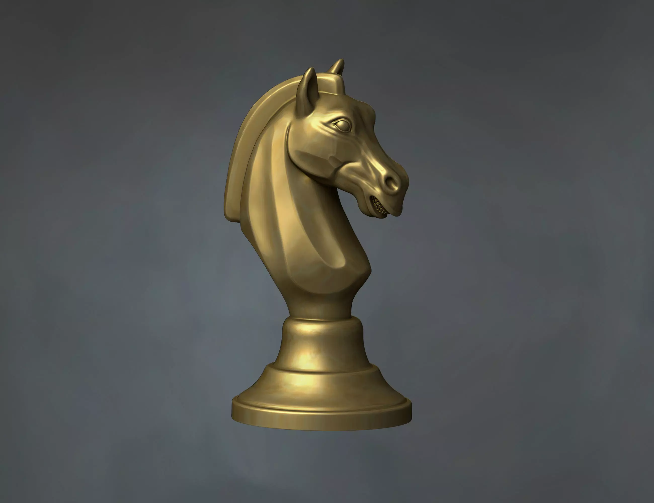 Horse head chess piece sculpture 3D print model_0