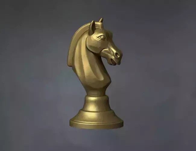 Horse head chess piece sculpture