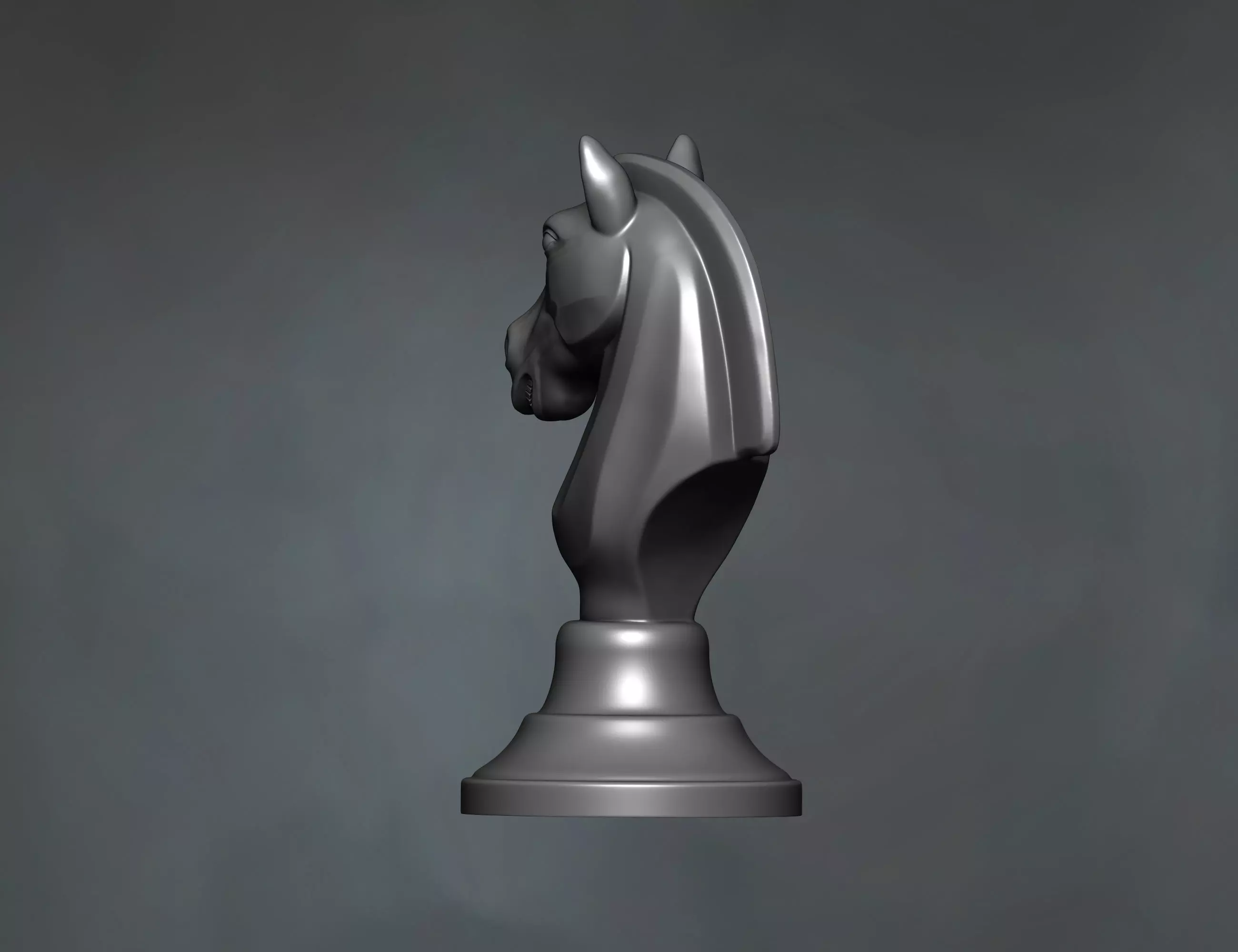 Horse head chess piece sculpture 3D print model_5