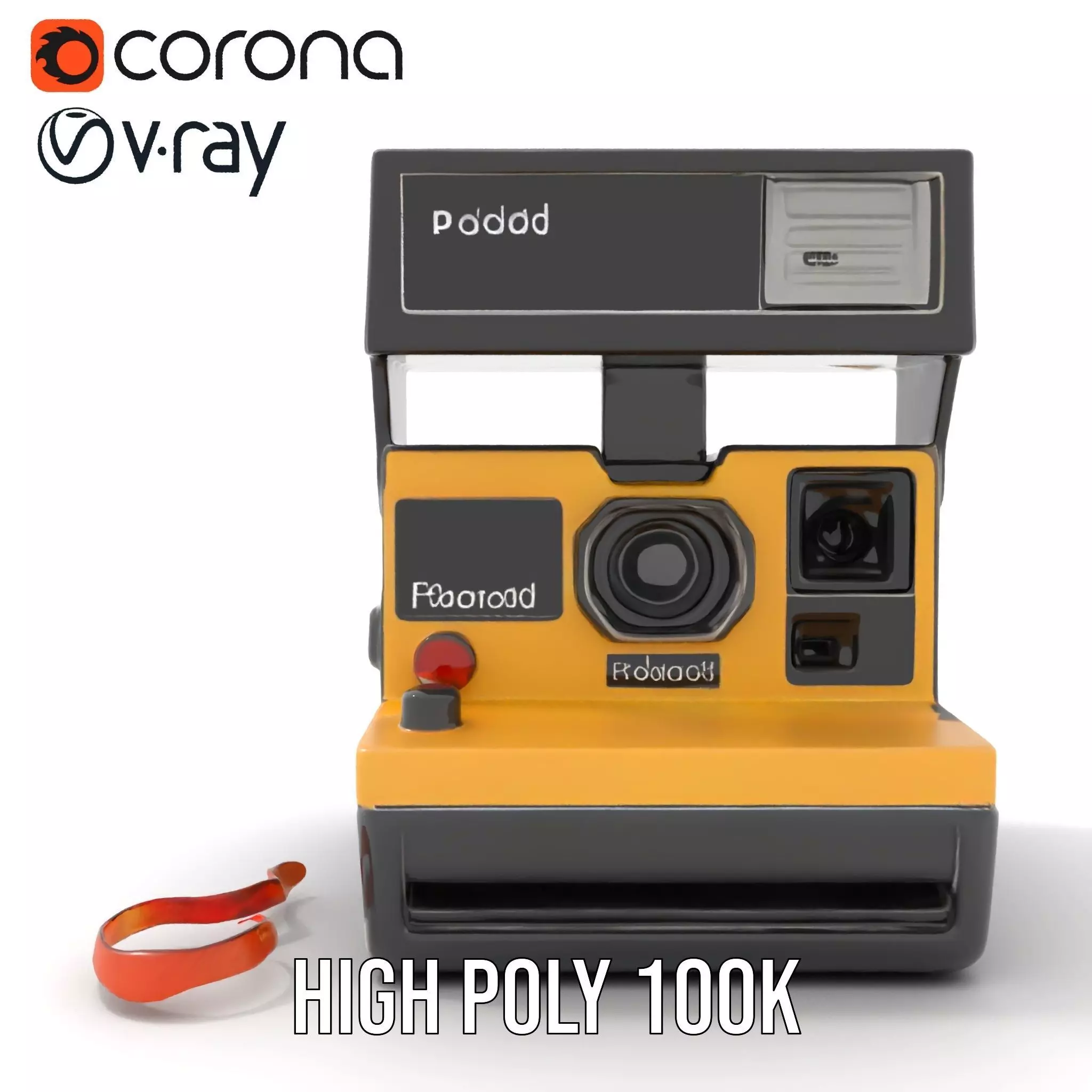 Retro Polaroid Camera model pack Low-poly 3D model_26