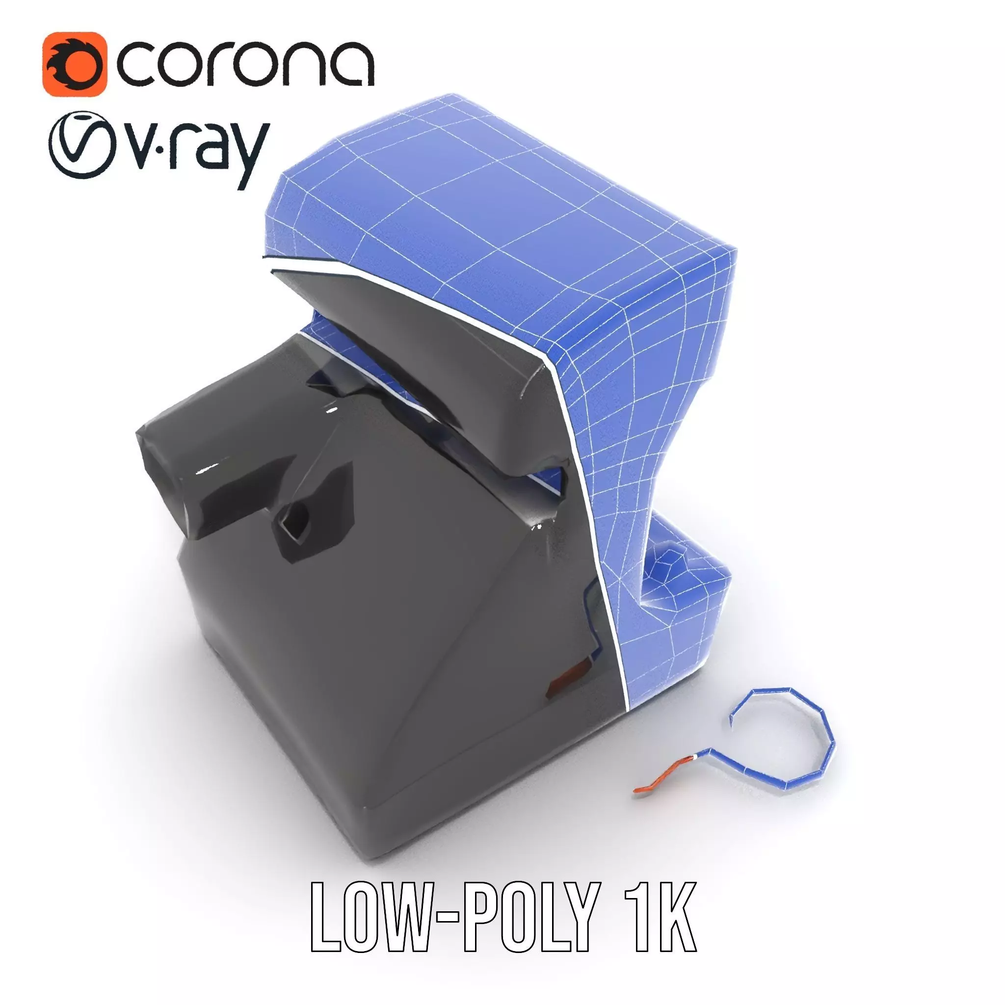 Retro Polaroid Camera model pack Low-poly 3D model_13