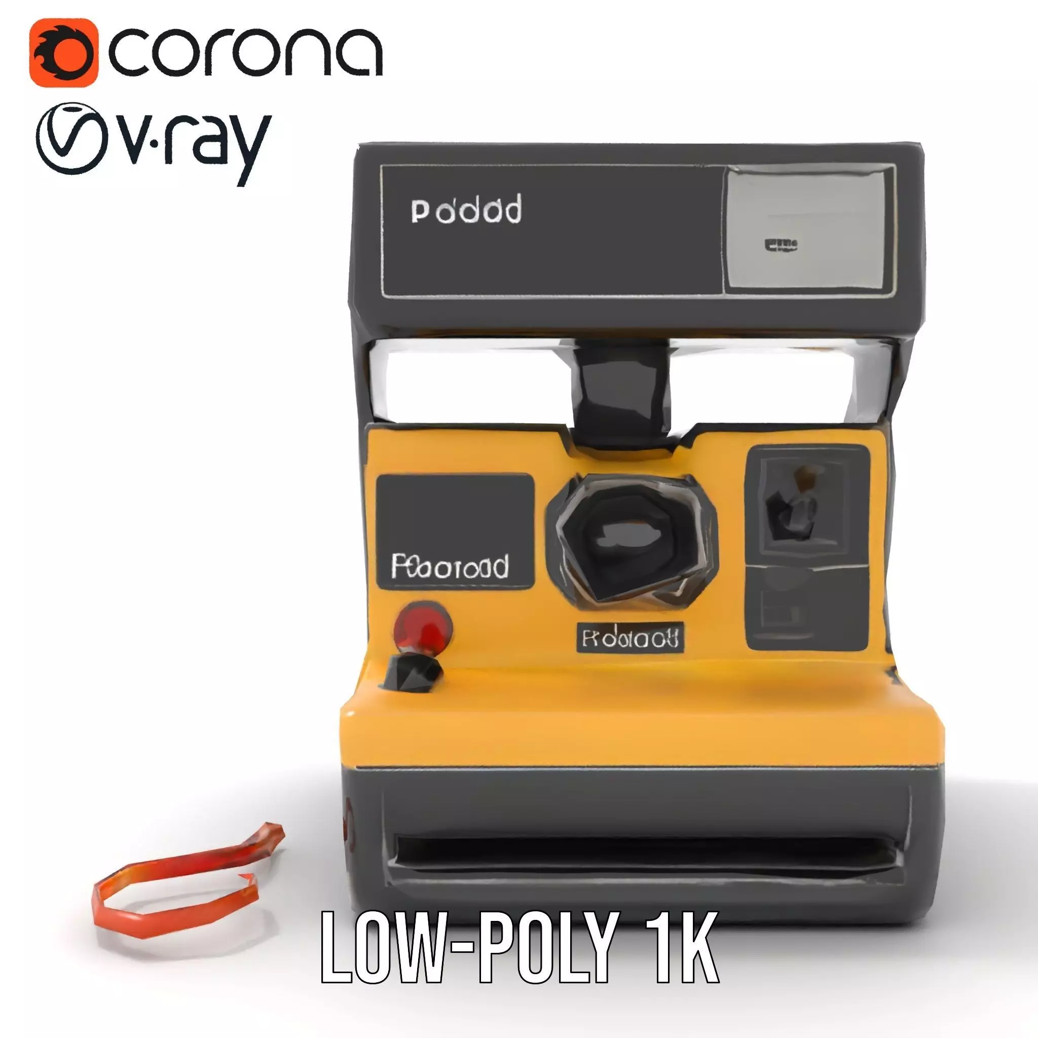 Retro Polaroid Camera model pack Low-poly 3D model_25