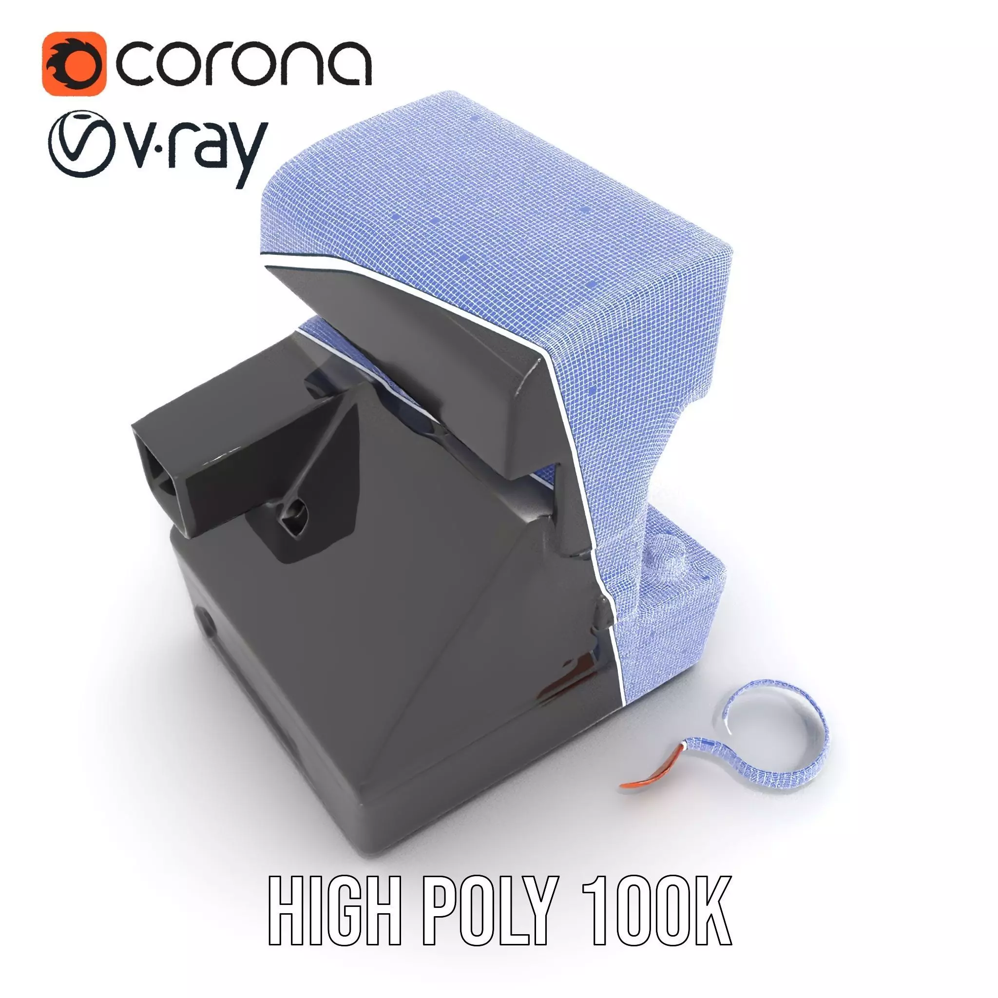 Retro Polaroid Camera model pack Low-poly 3D model_29