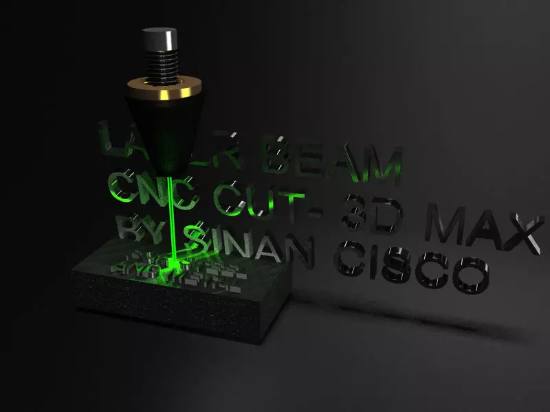 3D Laser Beam CNC with Nozzle- for Metal and Glass Free low-poly 3D model