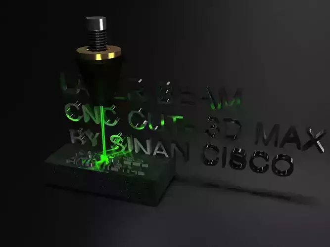 3D Laser Beam CNC with Nozzle- for Metal and Glass Free low-poly 3D model