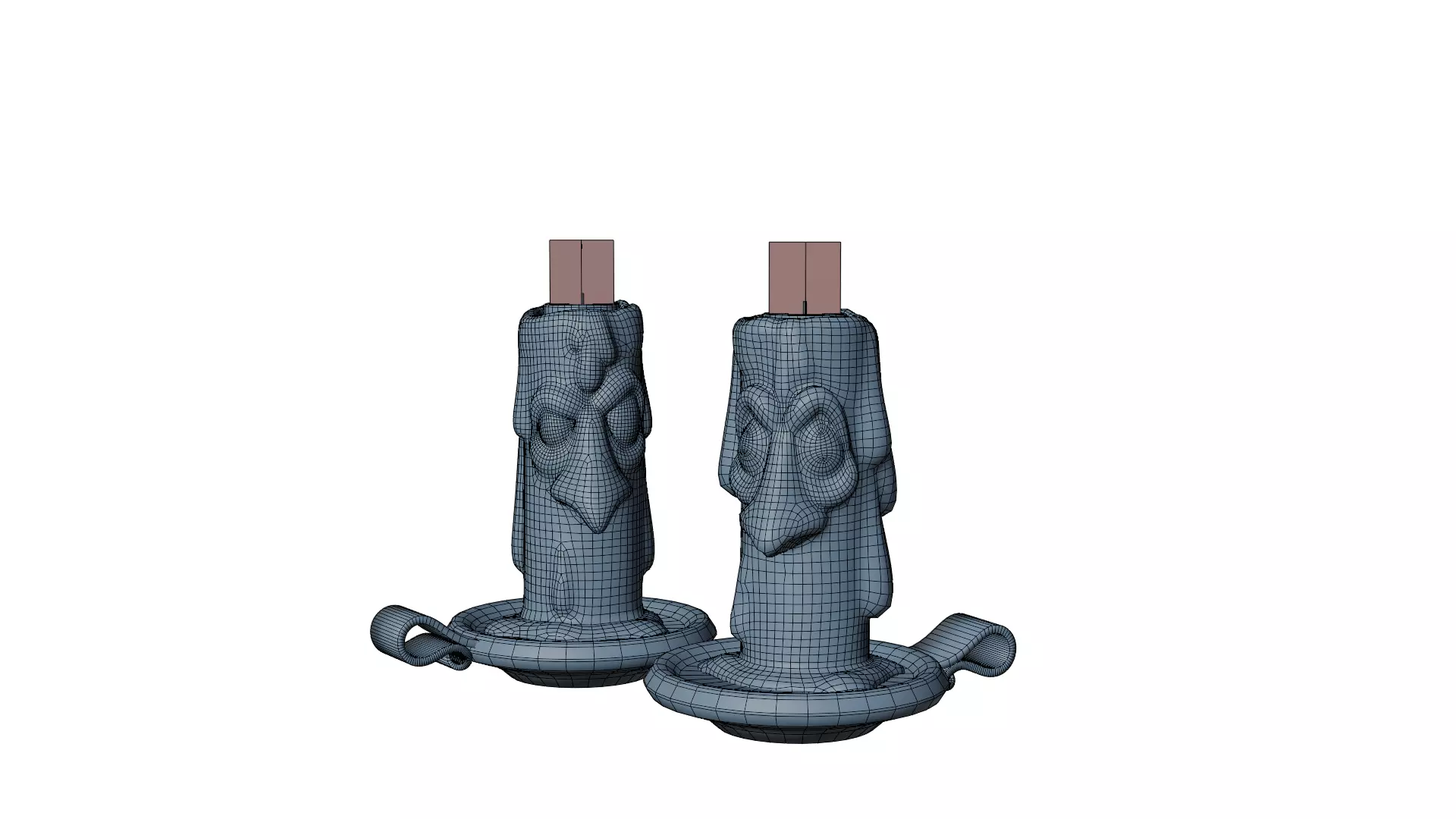 Stylized Halloween Candles Low-poly 3D model_5