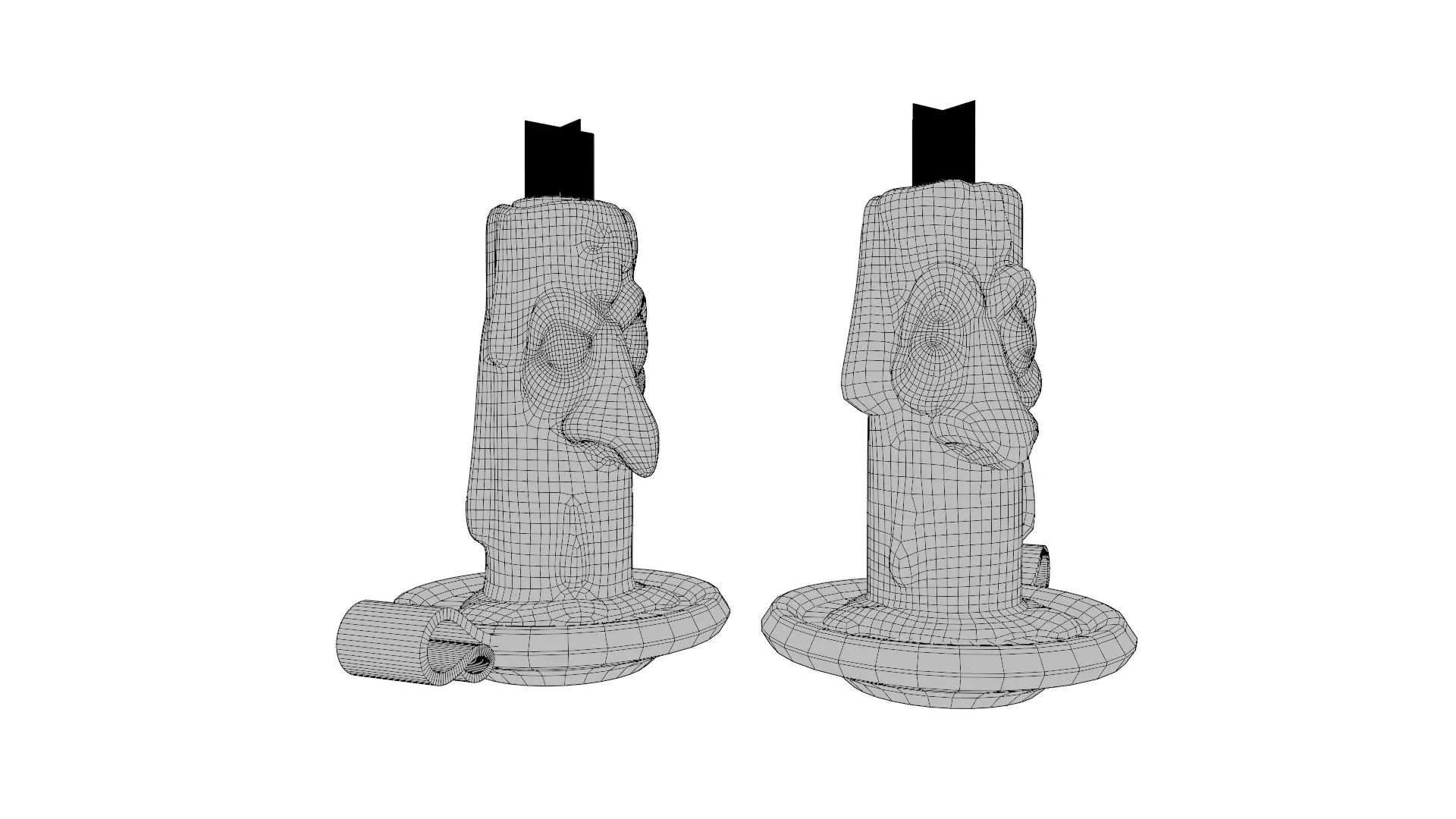 Stylized Halloween Candles Low-poly 3D model_6